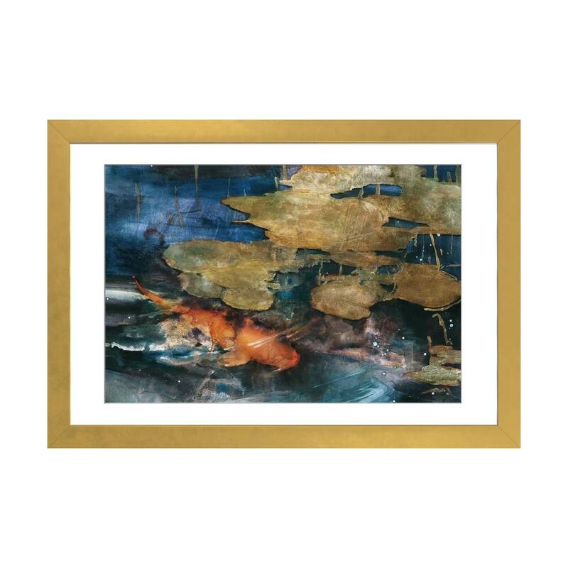 iCanvas "Koi" by Theo Beck - Gold - 16x24x1