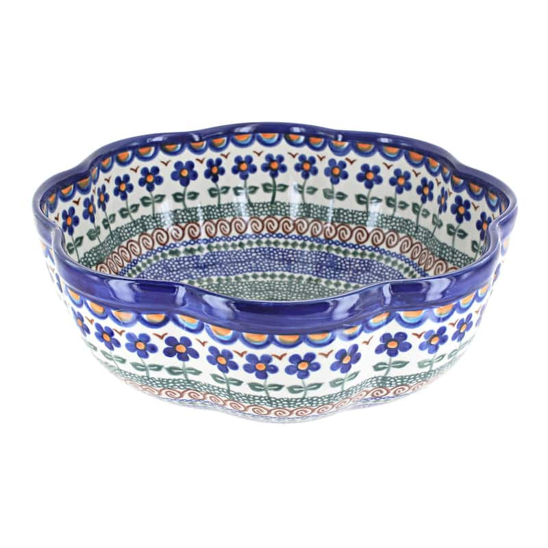 Blue Rose Polish Pottery 70 Vena Large Scallop Bowl