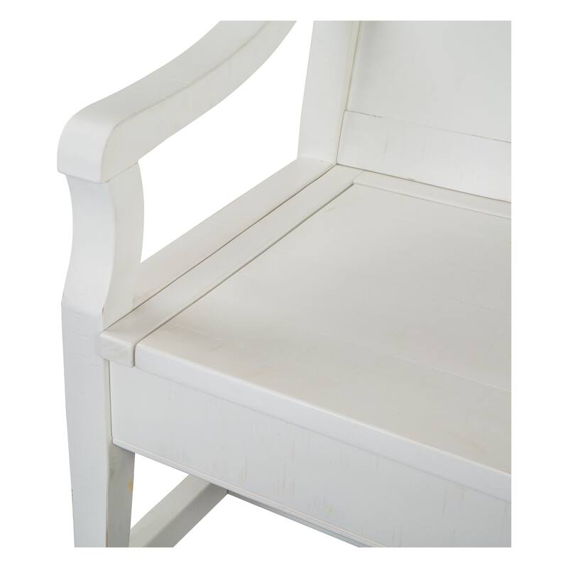 Magnussen Home Heron Cove Chalk White And Dovetail Grey Bench - 66''W x 21''D x 34.38''H