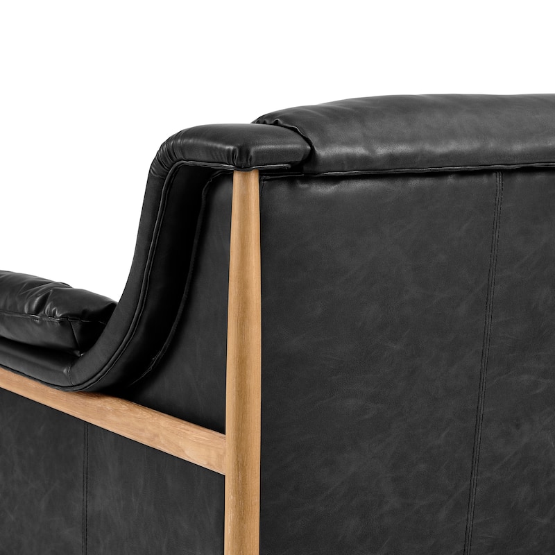 NPD Furniture Larry Faux Leather Tufted Accent Arm Chair