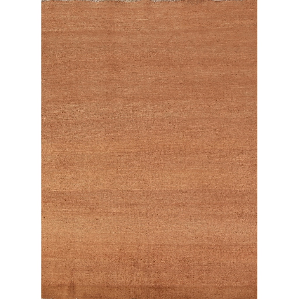 Modern Gabbeh Oriental Area Rug Handmade Tribal Solid Wool Carpet - 4'9" x 6'3"