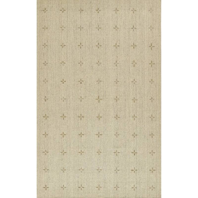 Momeni Oliver Geometric Wool and Polyester Hand Loomed Area Rug - Natural - 2' 3" x 8' - Runner