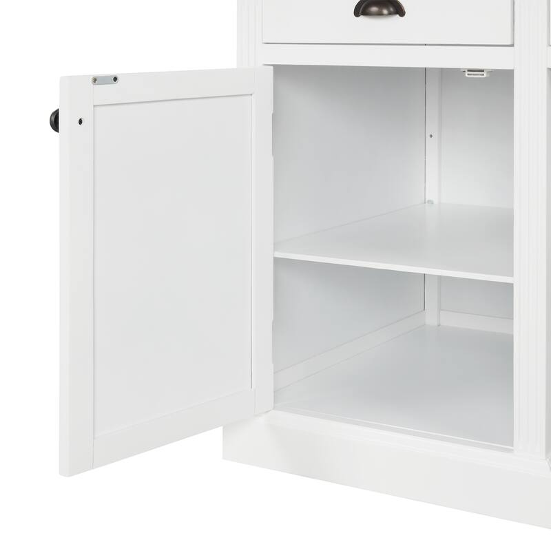 67''Modern Executive Desk,Computer Desk with 2 Storage Cabinet and 3 Drawers, Rectangle Home Office Desk with back