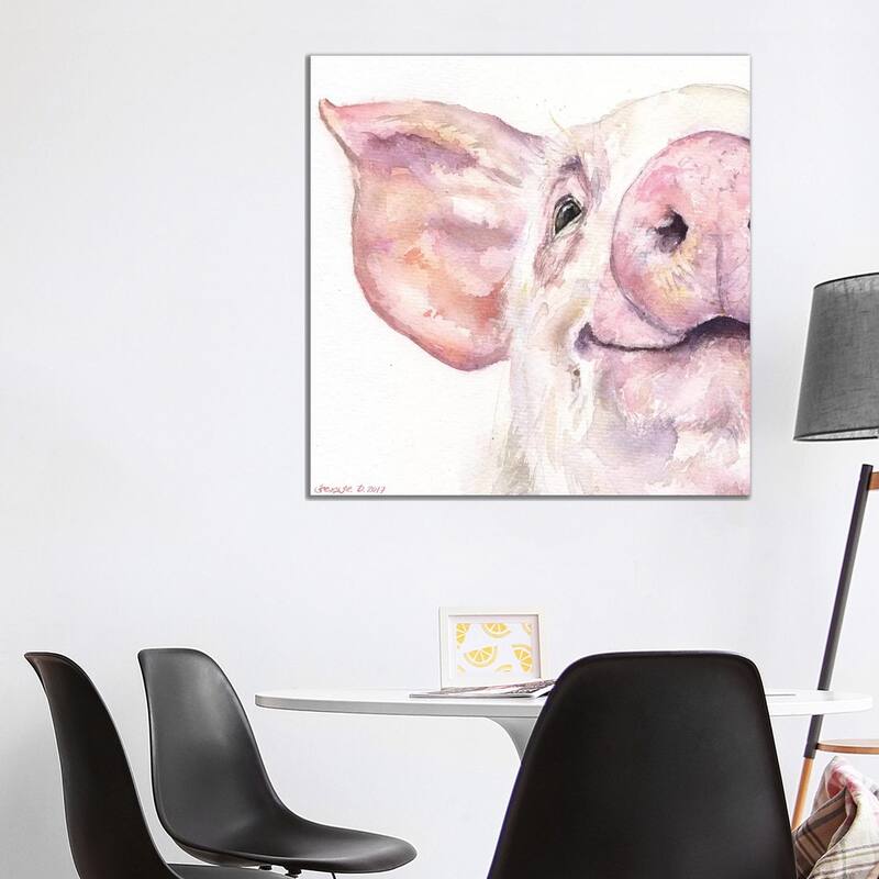 iCanvas "Happy Pig" by George Dyachenko Canvas Print - 37x37x1.5