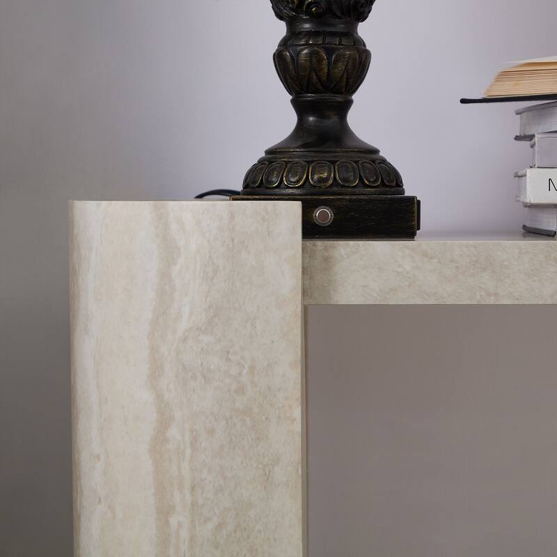 53.15 Inch Faux MARS marble Pattern Entryway Table for Living Room,Narrow Console Table wit, Sofa Table Entrance Table