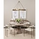 preview thumbnail 17 of 21, Maxwell Dark Brown Solid Wood w/Metal & Wood Base Dining Table 54"W x 54"D x 30"H - Light Brown