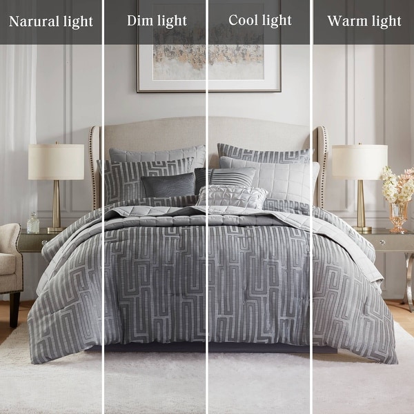 Madison Park Royce 10 Piece Luxury Jacquard Comforter Set