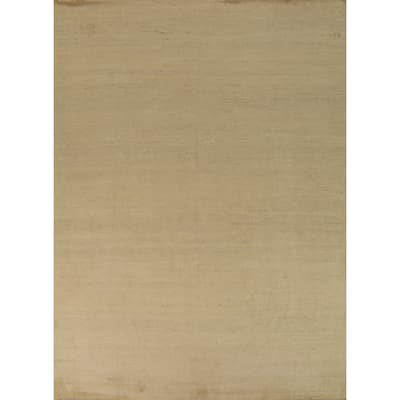Muted Gold Gabbeh Modern Area Rug Handmade Wool Carpet - 8'0"x 9'7"