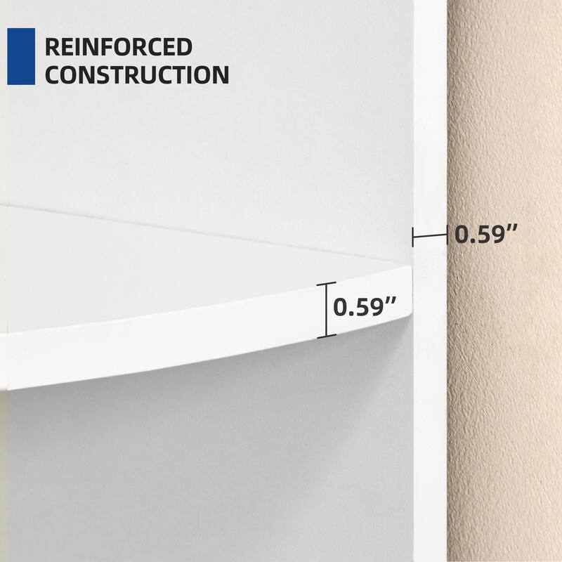 Moasis Modern 5-Tier Corner Shelf, 70" Tall Corner Bookshelf Freestanding Display Bookcase