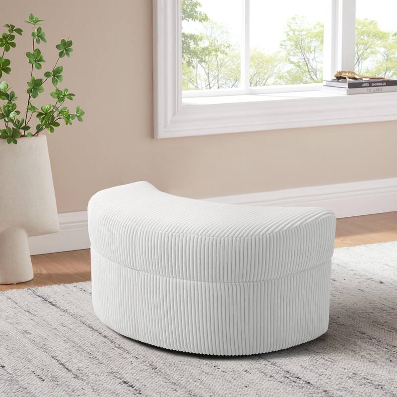 Moon Crescent Storage Upholstered Ottoman