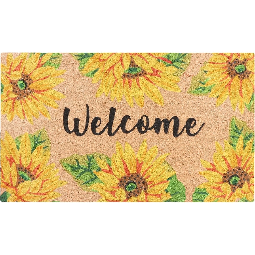 A1HC Natural Coco Coir Door Mat with Heavy Duty Non-Slip PVC Backing 18" x 30"