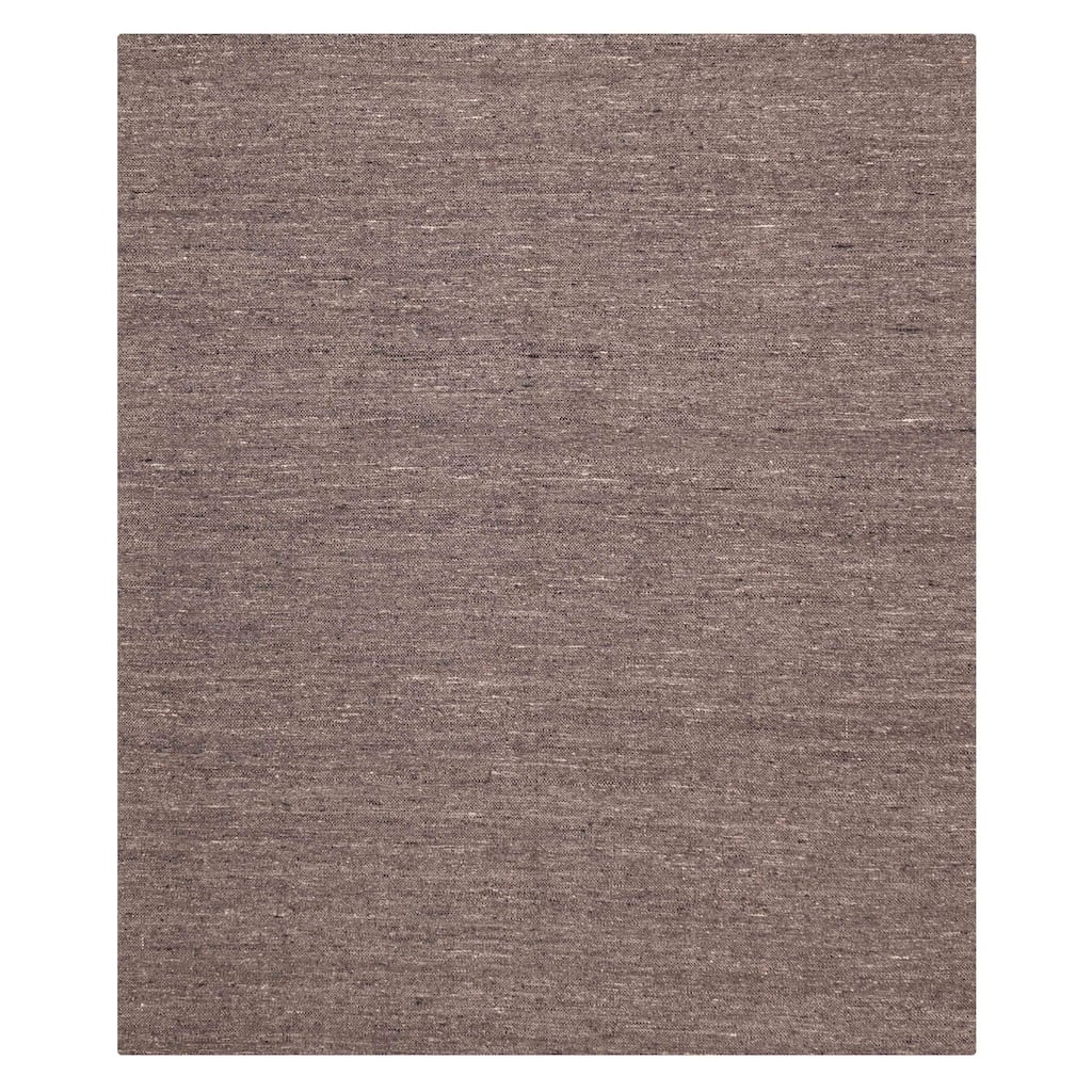 ECARPETGALLERY Flat-Weave Nevada Dark Grey Wool Kilim - 8'0 x 9'10