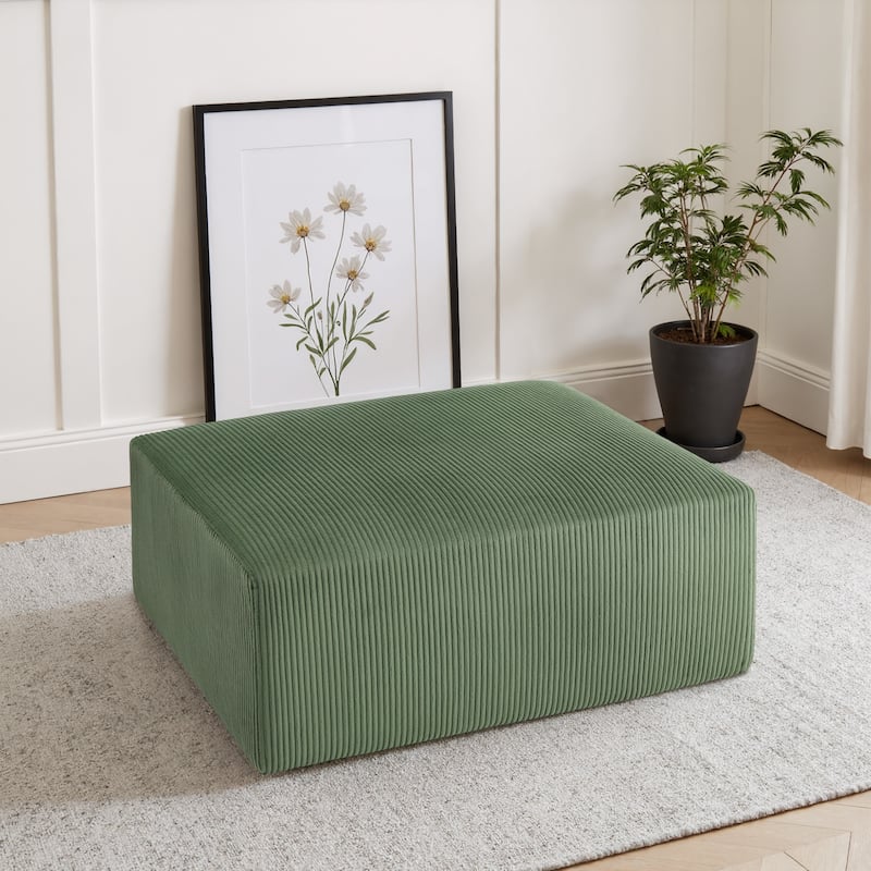 Corduroy Upholstered Modular Sectional Sofa with Ottoman