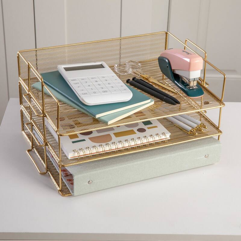 Flash Furniture HH-OHD01-3-MS Ryder 7-3/4" Tall File and Notebook - Gold