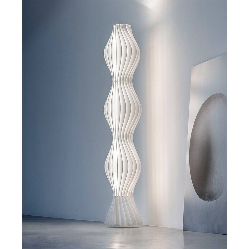 Smart Dimmable White Grass Skirt Floor Lamp - White
