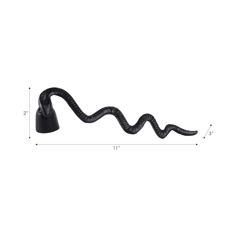 Metal Aluminum Indoor Snake Candle Snuffer Glossy Finish - 2" Black - 11" x 3" x 2"