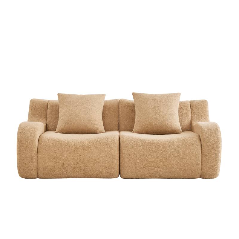 GDF Studio - Fairford 2-Seat Modular Sofa With Curved Armrests & Non-Slip Base
