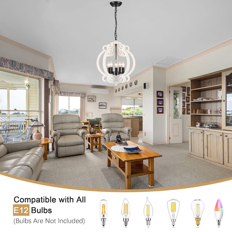 5-Light Candlestick Vintage Hanging Linear Chandelier Lighting Island Chandelier for Kitchen Island