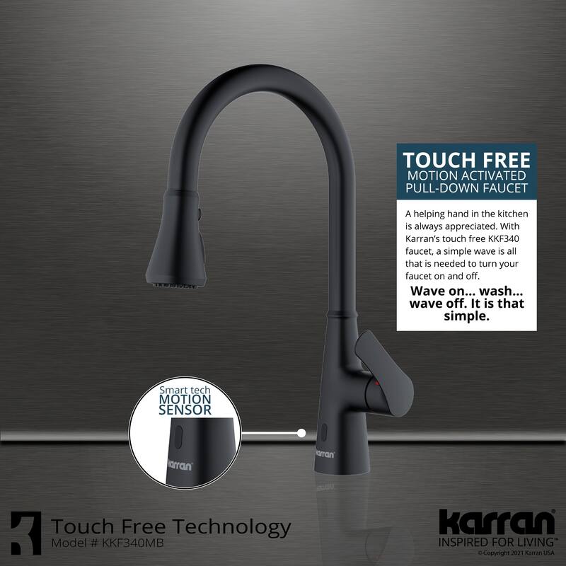 Karran Kadoma Touchless One-Handle Triple Function Sprayer Kitchen Faucet