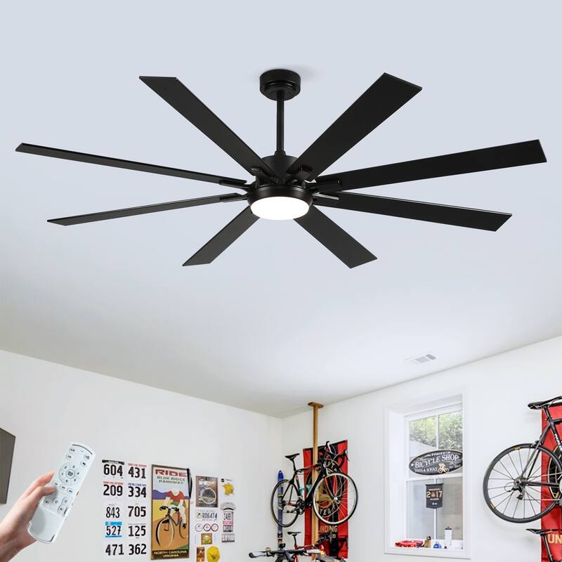 Large Size 8 pcs Blades Ceiling Fan With Dimmable LED