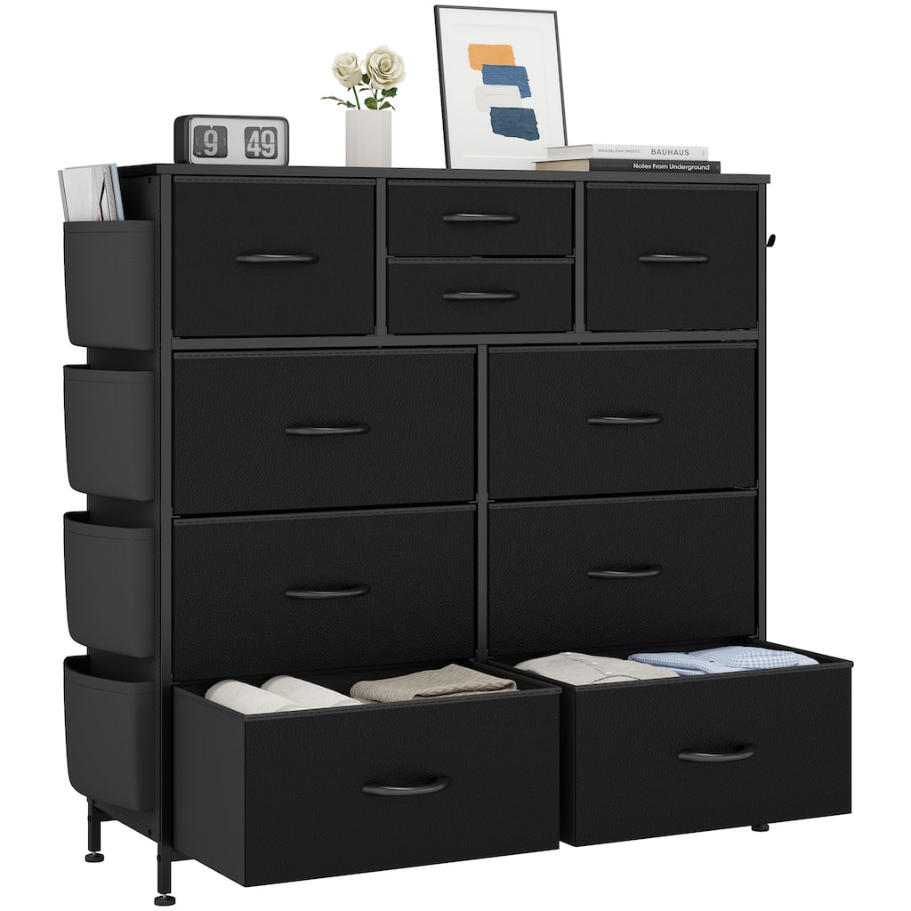 10 Drawer Dresser Fabric Closet Storage Tower Organizer Unit Bedroom