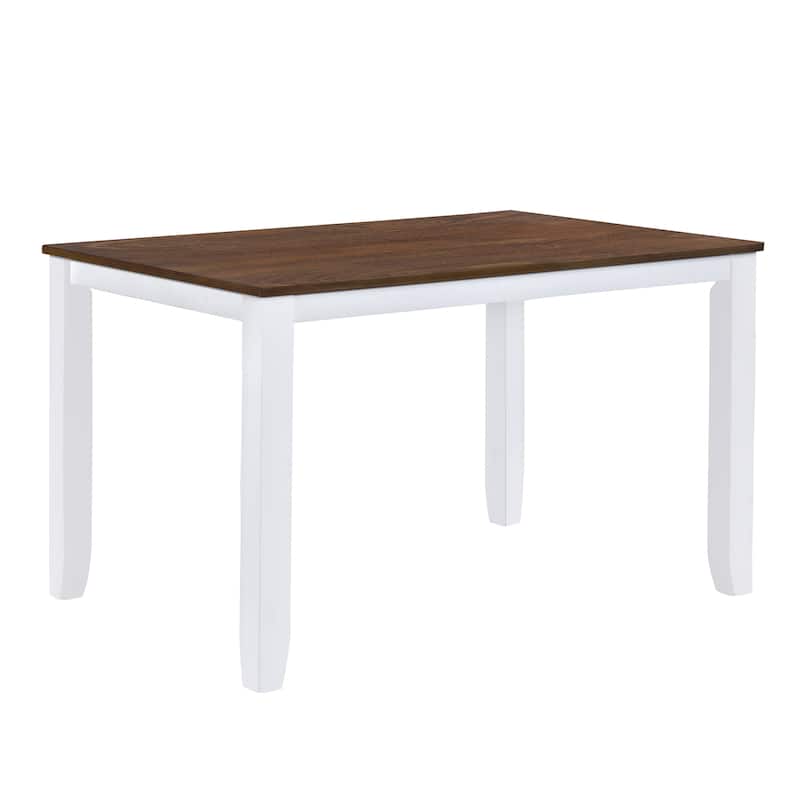Solid Wood 5-Piece Dining Table Set with Wood Rectangular Table, 4 X-Back Upholstered Chairs & Upholstered Seat for Living Room