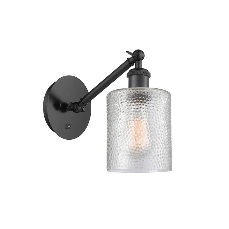 Innovations Lighting 317-1W-13-5 Cobbleskill Sconce Cobbleskill 13" - Matte Black / Clear