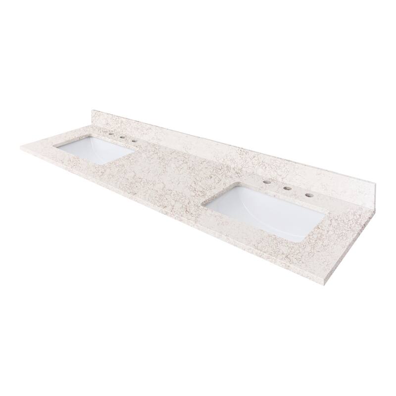 Avanity Quartz Vanity Top with Rectangular Undermount Sinks