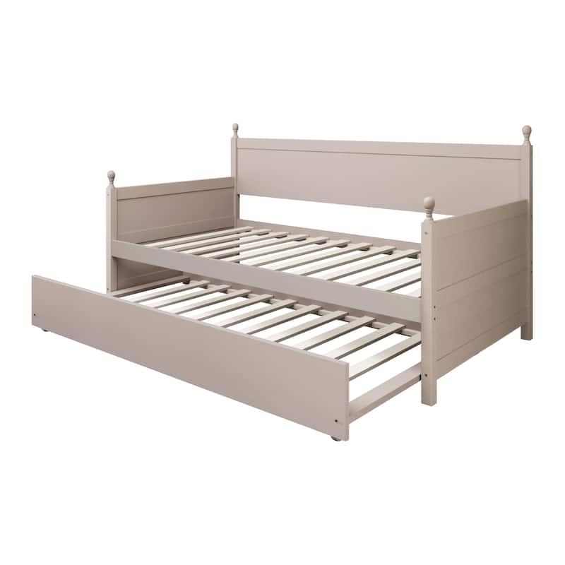 CraftPorch Mid-Century Modern Wooden Twin Size Daybed With Trundle