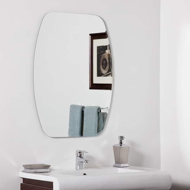 Sydney Modern Oval Frameless Bathroom Mirror - 28 x 22 