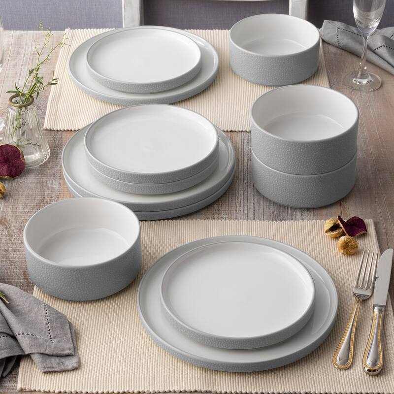 Noritake Colortex Stone 12-Piece Stax Dinnerware Set, Service For 4