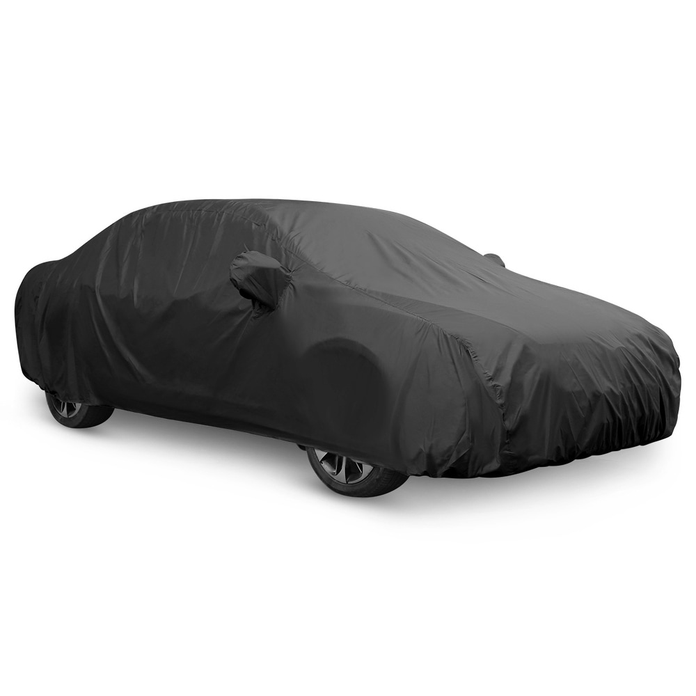 UV Protection Snow Water Proof Universal Fit Car Cover Protector 3XXL (Black)