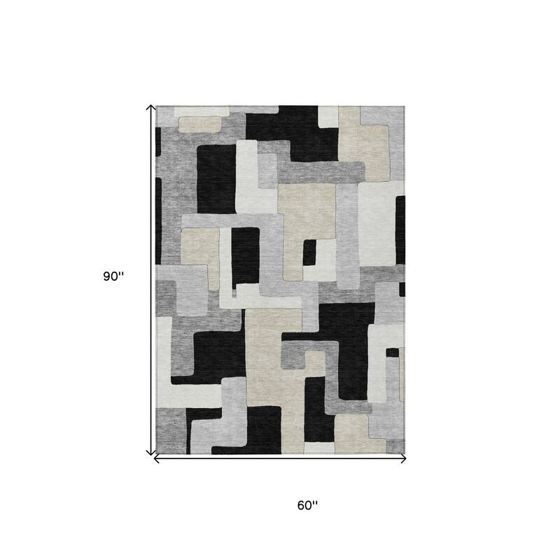 HomeRoots Geometric Transitional Rectangle Outdoor Rug
