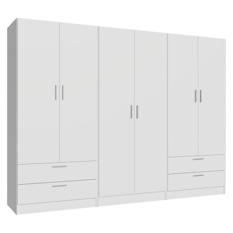 MADESA 6 Doors 4 Drawers Wardrobe Set Bedroom Storage Cabinet