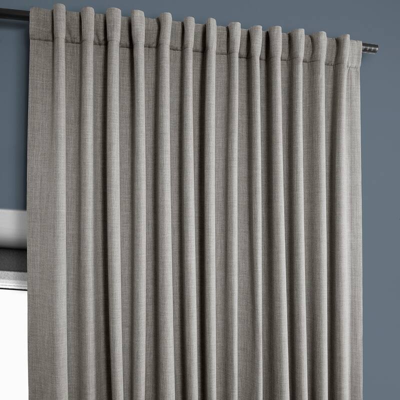 Exclusive Fabrics Faux Linen Extra Wide Room Darkening Curtains (1 Panel)