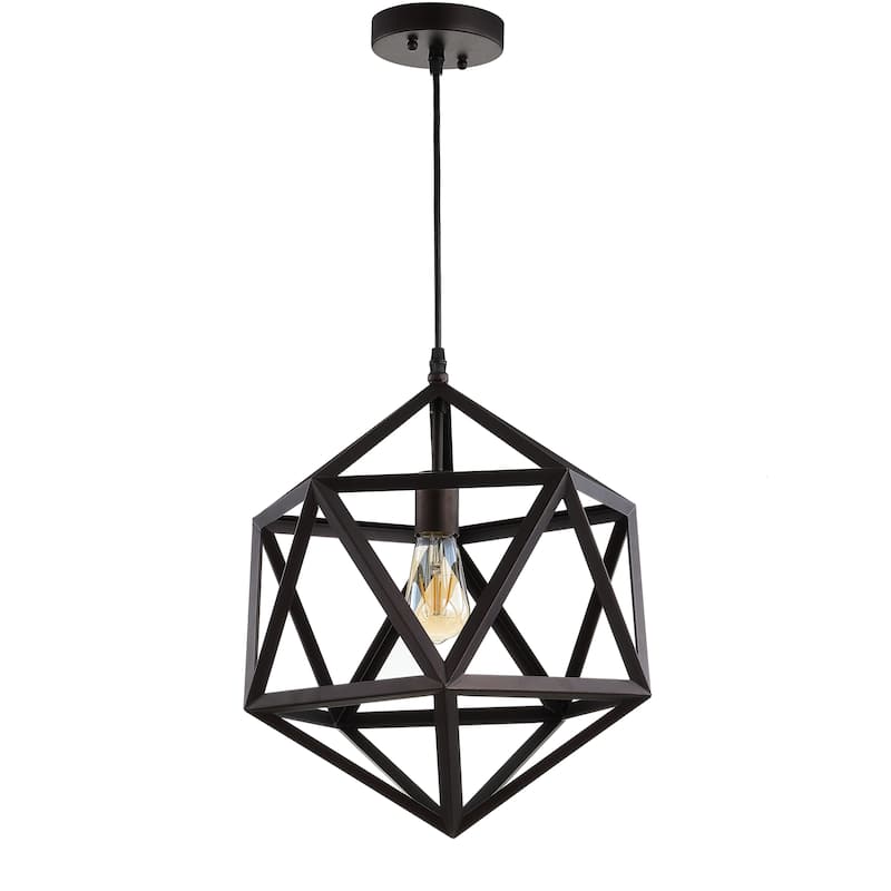 SAFAVIEH Lighting Sudeshna Adjustable 1-Light Led Brass Pendant - 15.8"x15.8"x19-91" - Dark Grey - 16Wx16Dx91H
