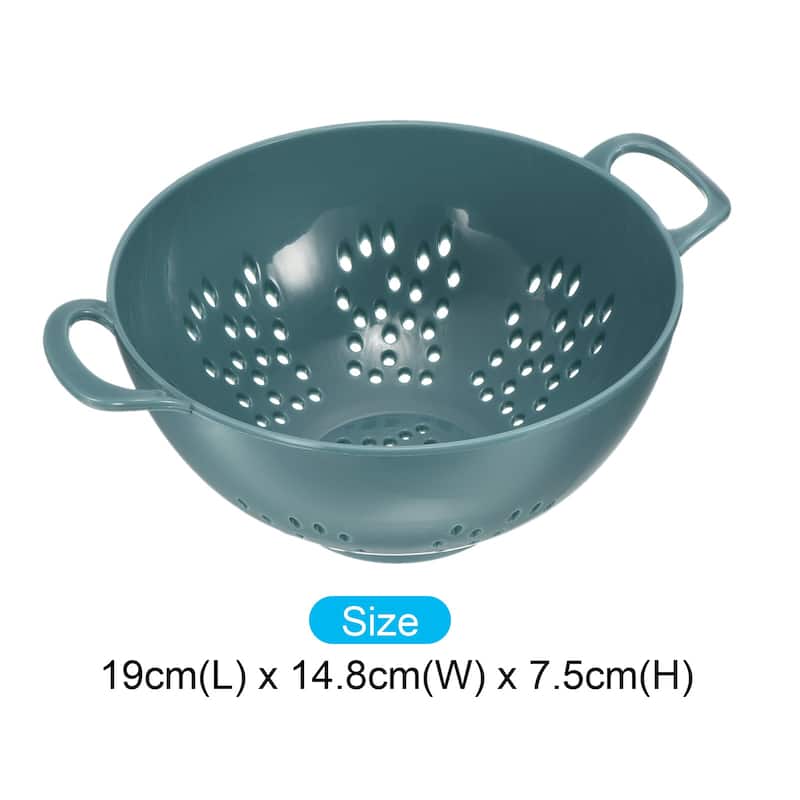 Rice Sieve Washing Colander Strainer Drainer Fruit Cleaning Bowl-Light Blue - Light Blue - 19cm x 14.8cm x 7.5cm