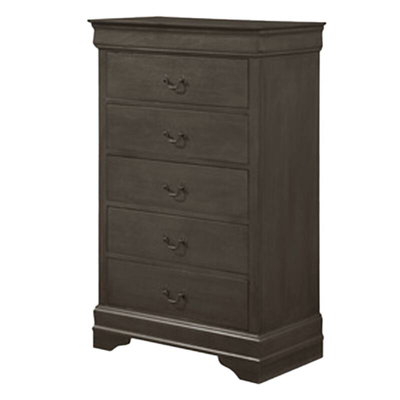 Fy Three Piece Full Size Bedroom Set, Modern Brass Metal Handles, Stained Gray