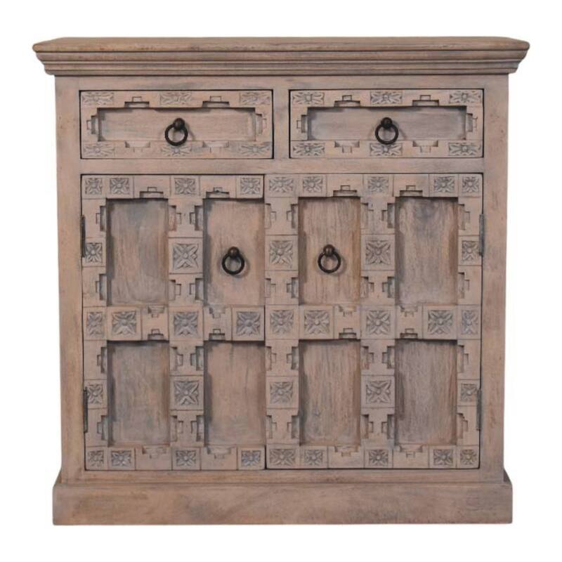 Artisan Furniture Solid Wood Jaipur Lattice Sideboard,2-Doors,2-Drawers