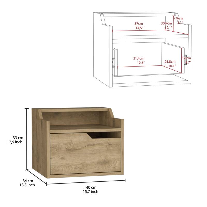 Busan 1-Drawer Modern Floating Nightstand