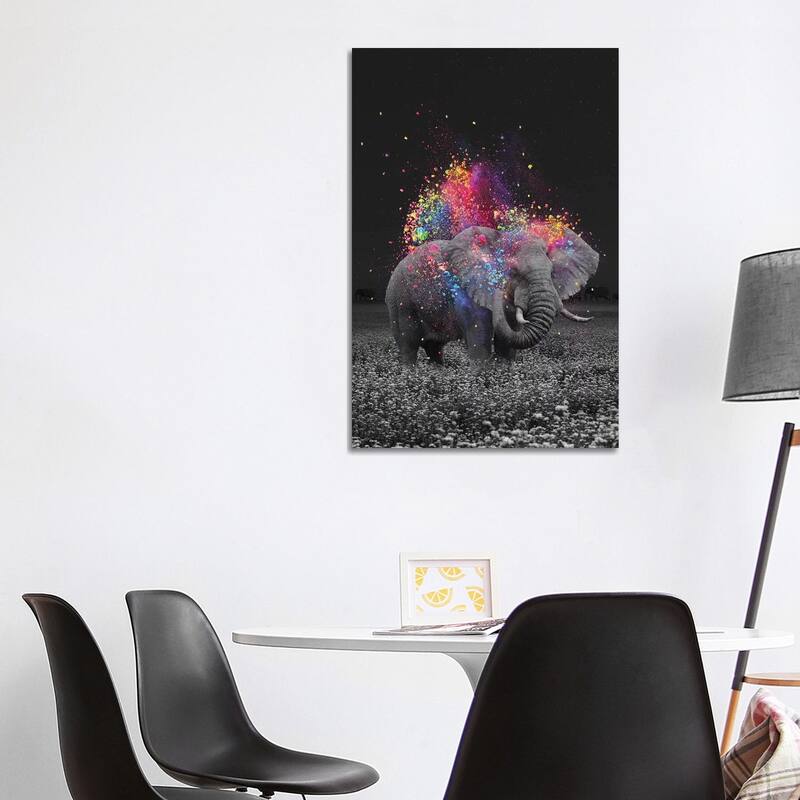 iCanvas "True Colors Elephant" by Soaring Anchor Designs Canvas Print - 40x26x1.5