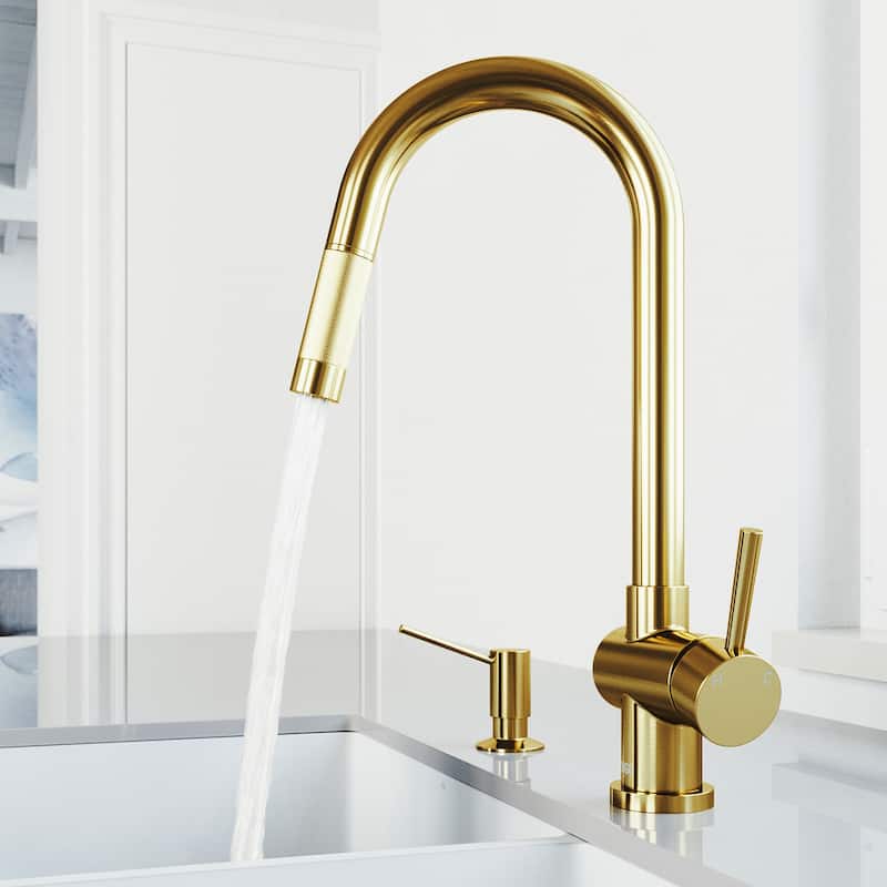 VIGO Gramercy 17" H Single Handle Pull-Down Spout Kitchen Faucet