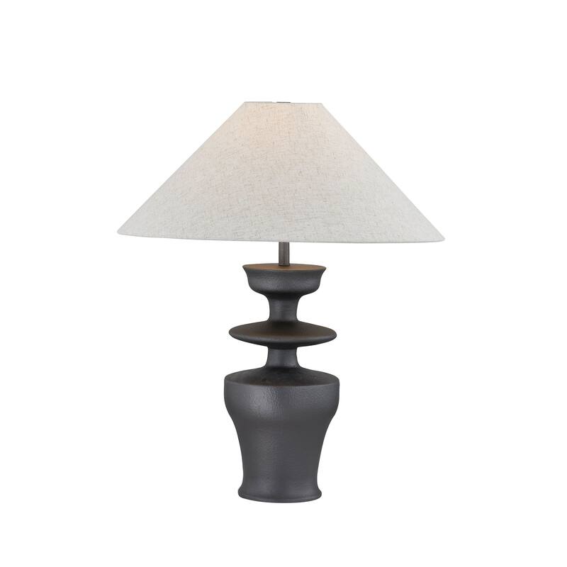Brie 28" Table Lamp with Linen Shade, Black Satin (Set of 2)