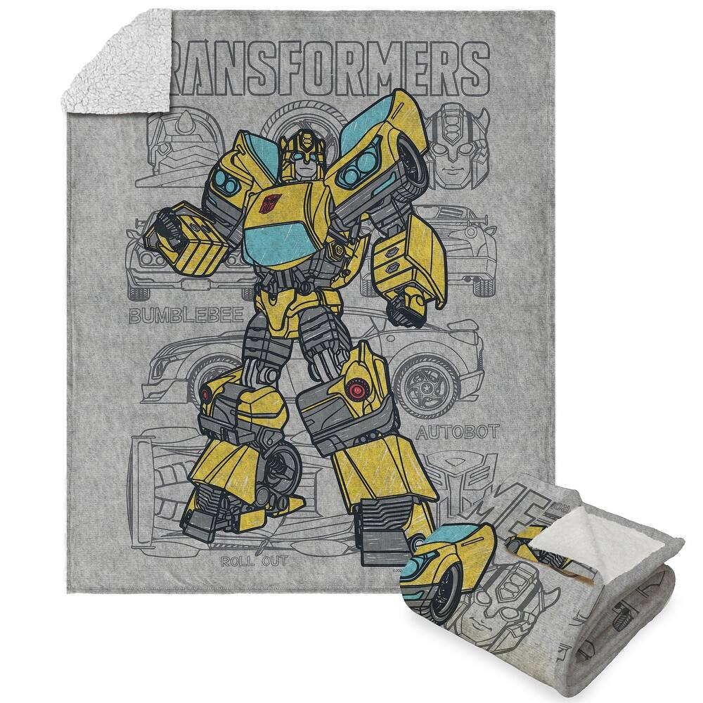Hasbro Transformers Silk Touch Sherpa Throw Blanket