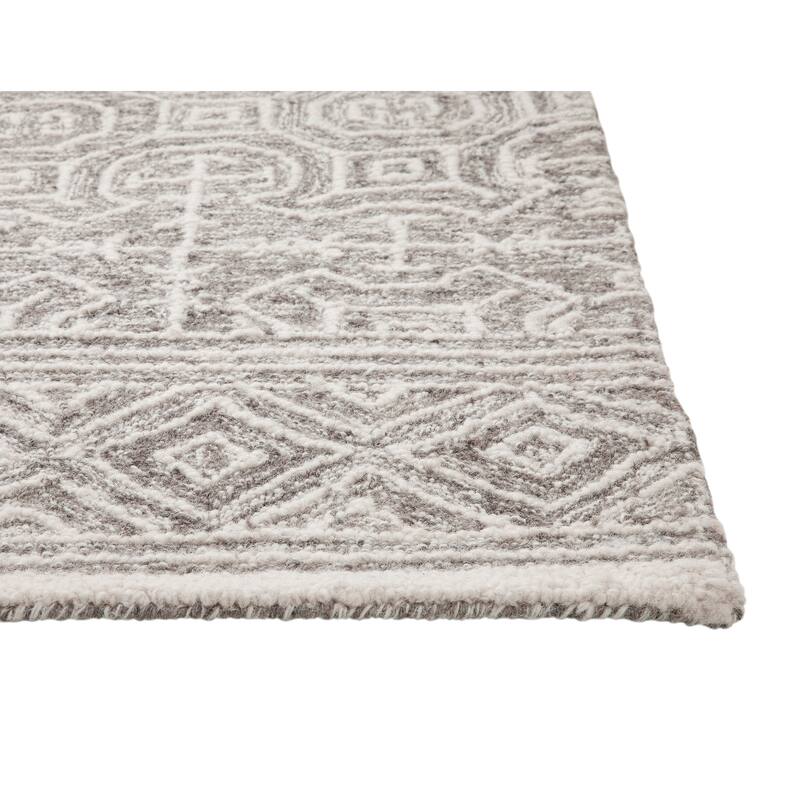 Edison Grey and Ivory Area Rug - 6' x 9'