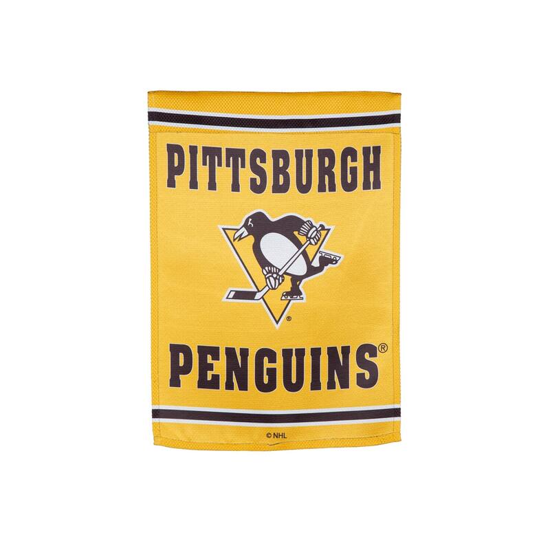 Embossed Suede Flag, Garden Size, Pittsburgh Penguins