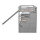 preview thumbnail 5 of 13, Twin over Twin Bunk Bed with Storage Staircase, Slide and Drawers, Desk with Drawers and Shelves