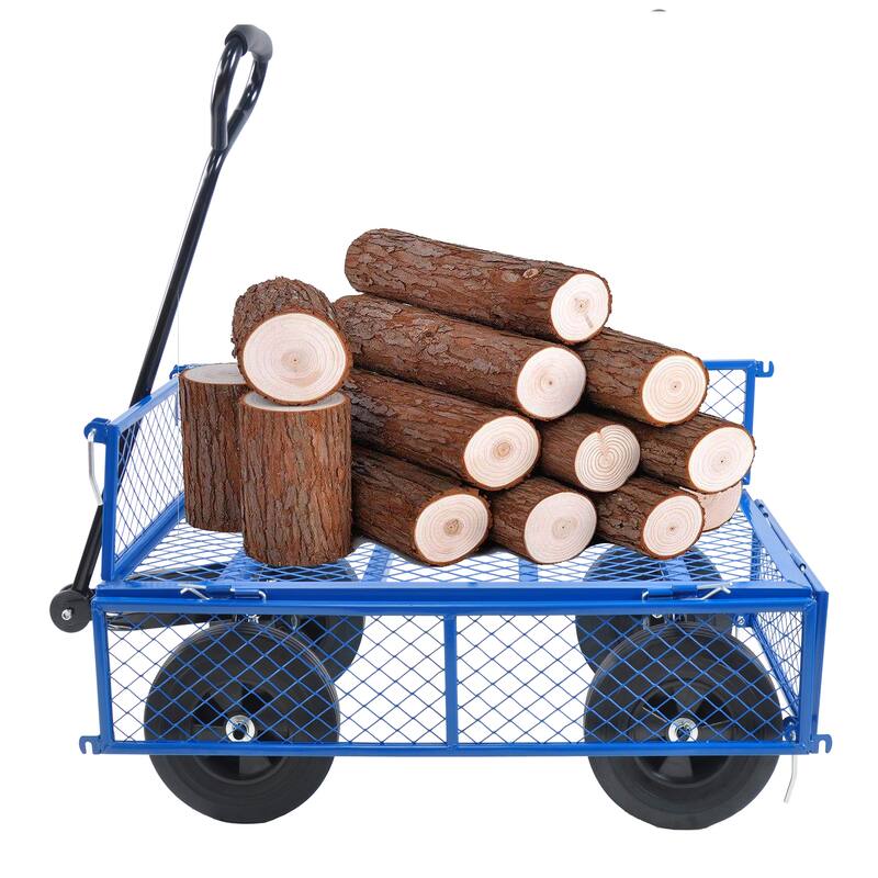 Heavy-Duty Tool & Garden Utility Wagon Cart - Firewood & Debris Hauler