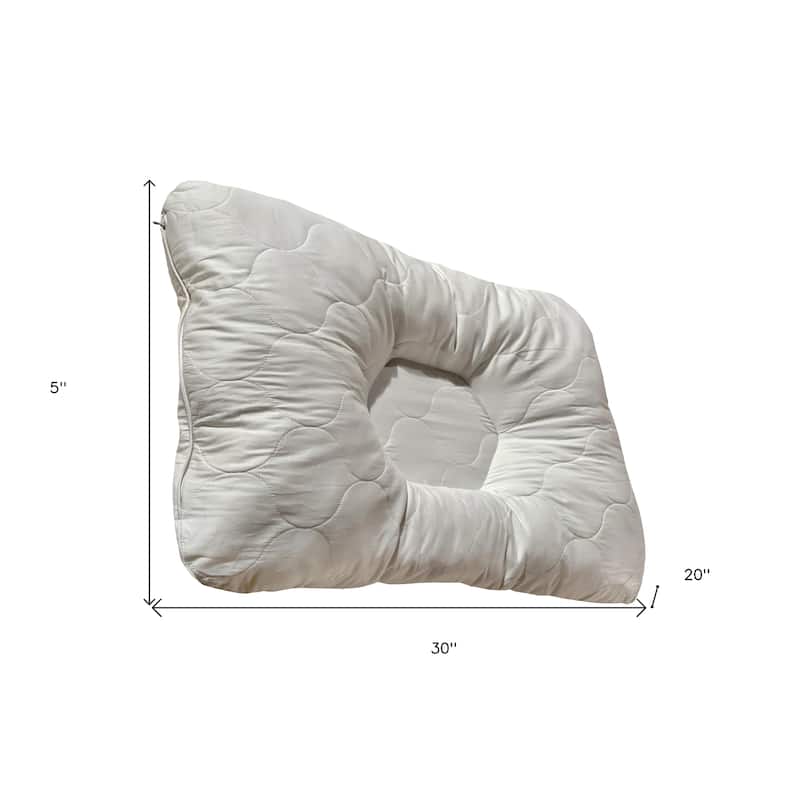 HomeRoots Cotton Latex Foam And Wool Firm Hypoallergenic Queen Size Bed Pillow - Ivory