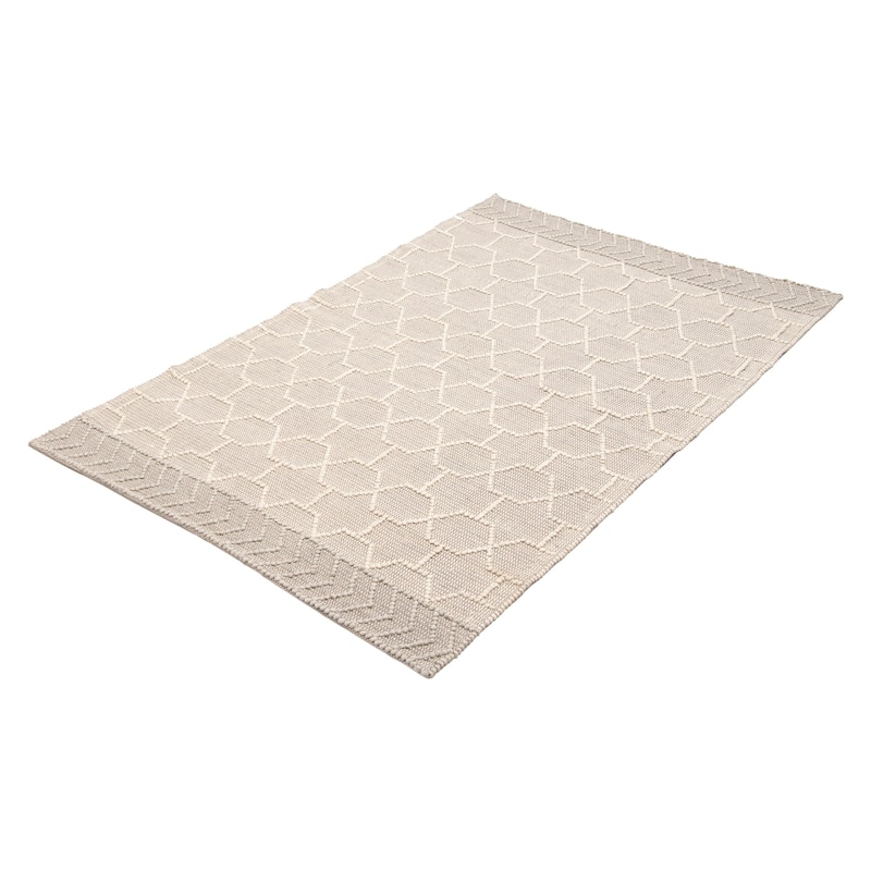 ECARPETGALLERY Braid weave Sienna Grey Wool Rug - 4'11 x 7'9